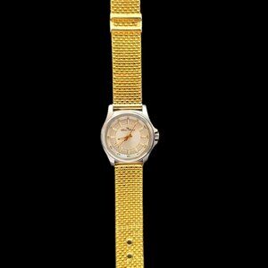 Lucien Picard 80's Vintage Classy Gold & Silver Quartz Analog Swiss Womens Watch